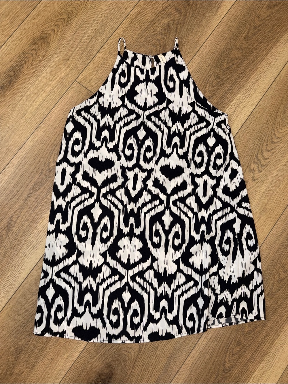 Tyche Abstract Print Black & White Mini Dress Size Medium